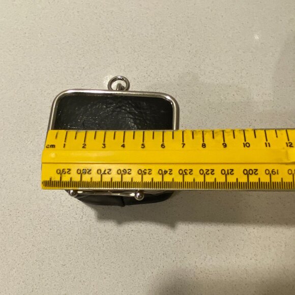 DANIER LEATHER BLACK COIN POUCH COLLAPSIBLE PREOWNED - Picture 6 of 13